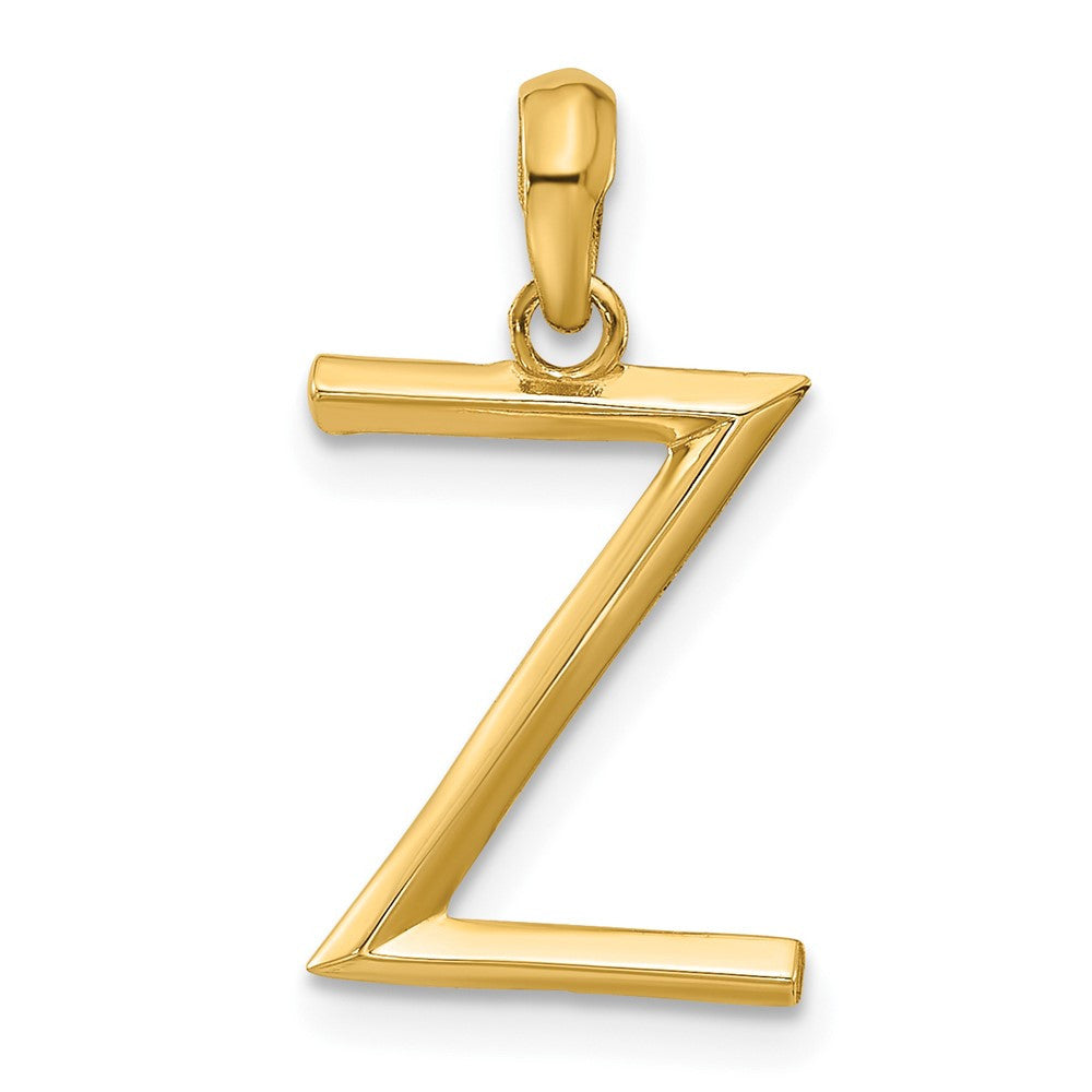 14k Yellow Gold Fancy Letter Z Initial Pendant
