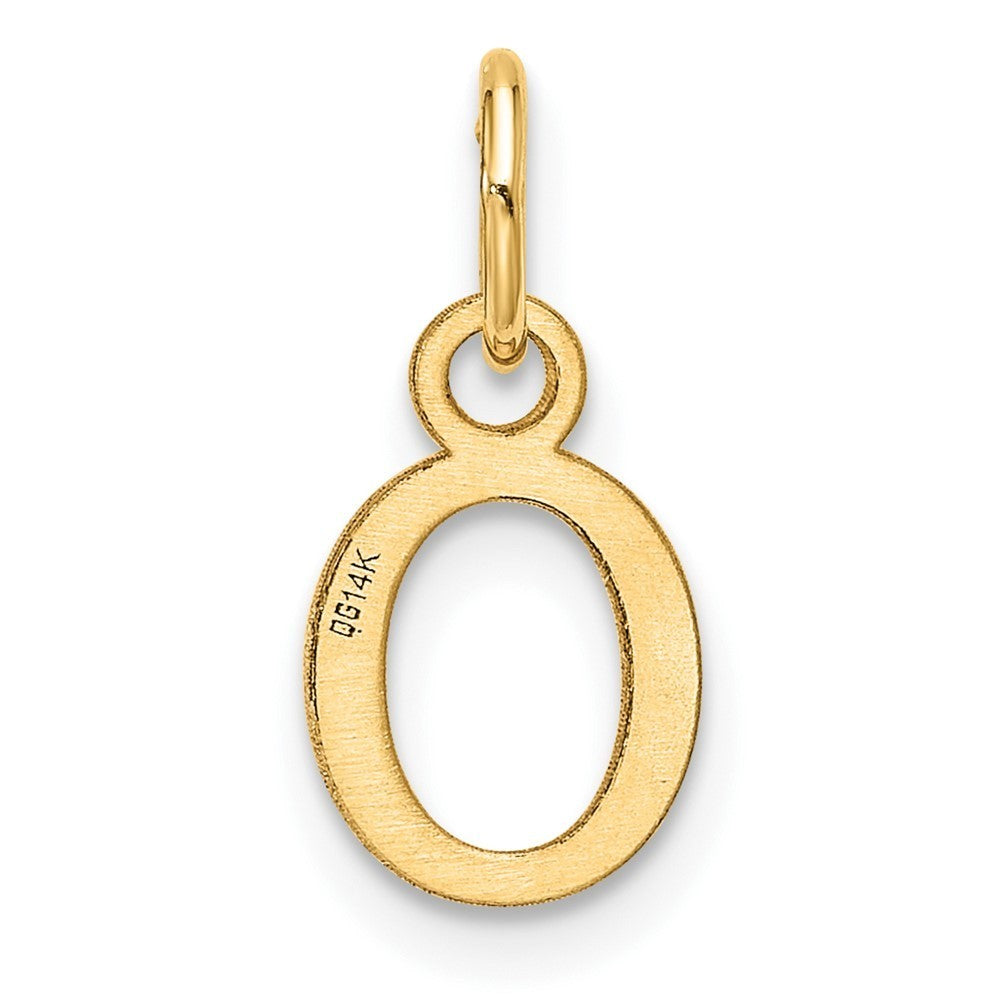 14k Yellow Gold Cutout Letter O Initial Pendant