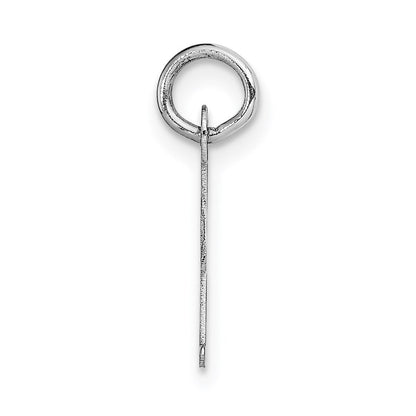 14k White Gold Small Script Letter I Initial Charm Pendant