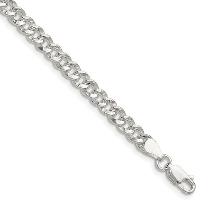 Sterling Silver 4.75mm Hammered Curb Chain Necklace 24"