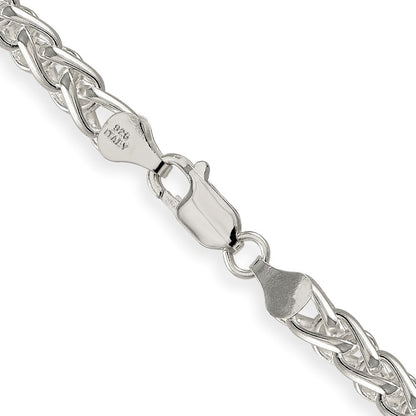 Sterling Silver 6mm Round Spiga Chain Necklace 22"