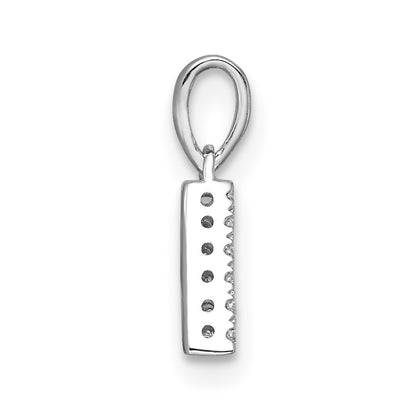 14k White Gold Diamond Letter A Initial with Bail Pendant