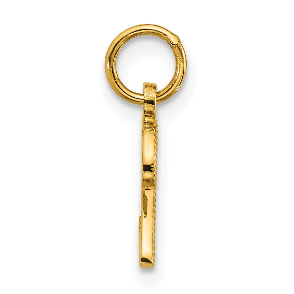 14k Yellow Gold Casted Initial Z Charm Pendant