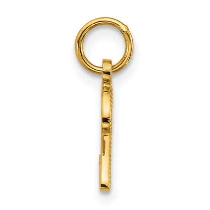 14k Yellow Gold Casted Initial Z Charm Pendant