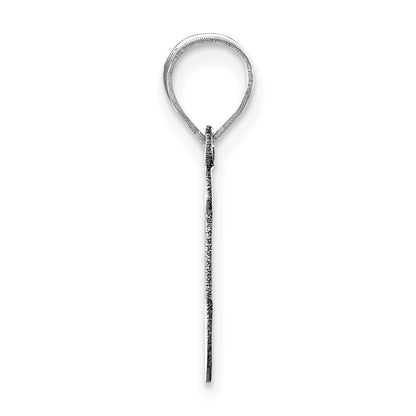 14k White Gold Polished Script Letter I Initial Pendant