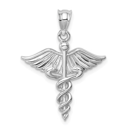 14k White Gold White Polished 3-D Medical Pendant