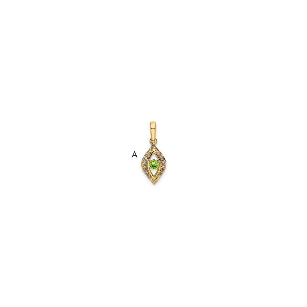 14k Yellow Gold Family Jewelry Diamond Semi-Set Pendant