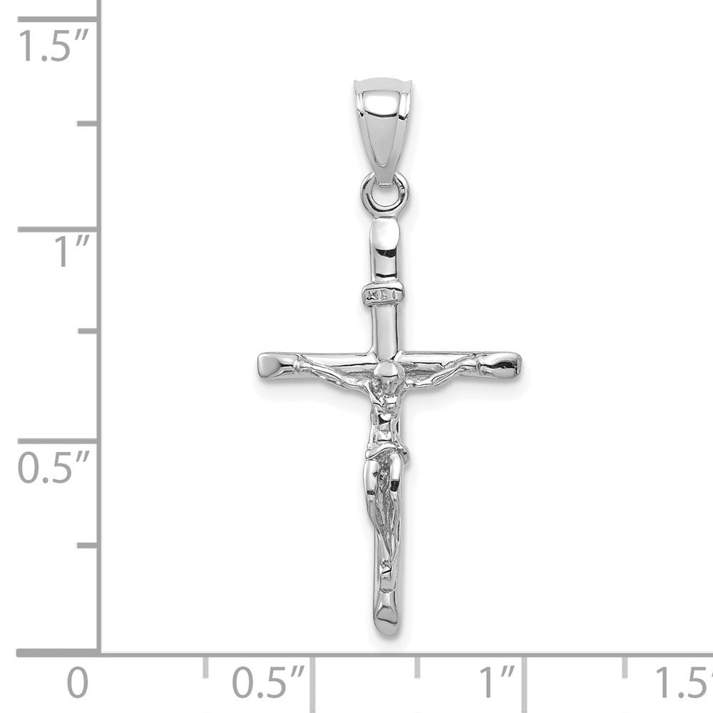 14k White Gold INRI Crucifix Pendant