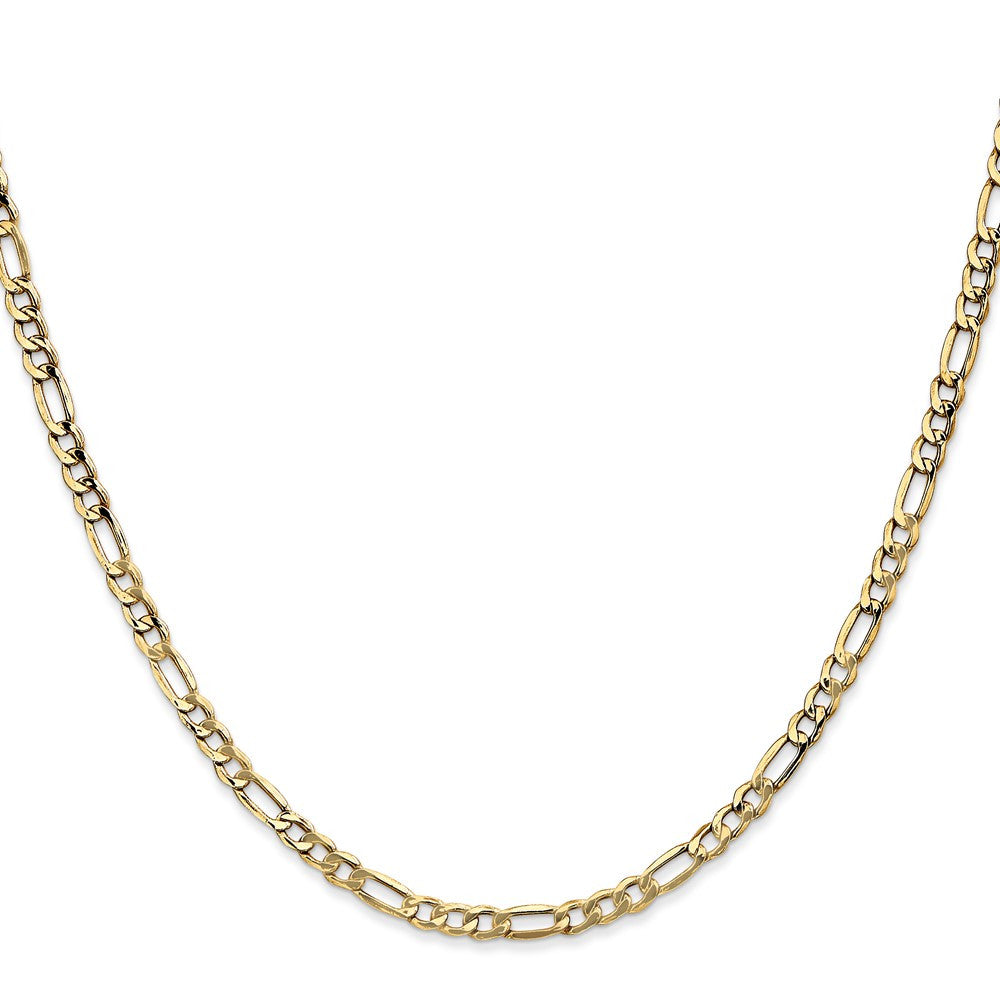 14k Yellow Gold 3.5mm Semi-Solid Figaro with Lobster Clasp Chain Necklace 16"