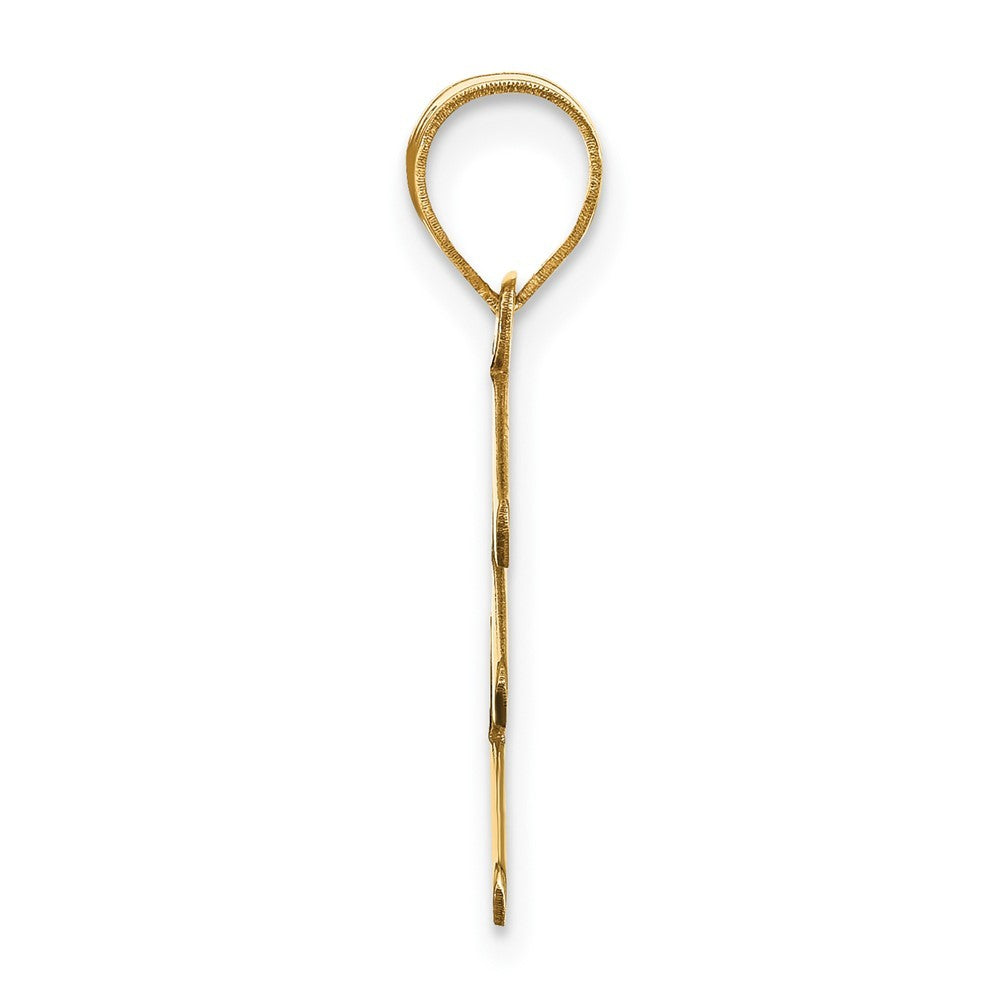 14k Yellow Gold Polished Bubble Letter E Initial Pendant