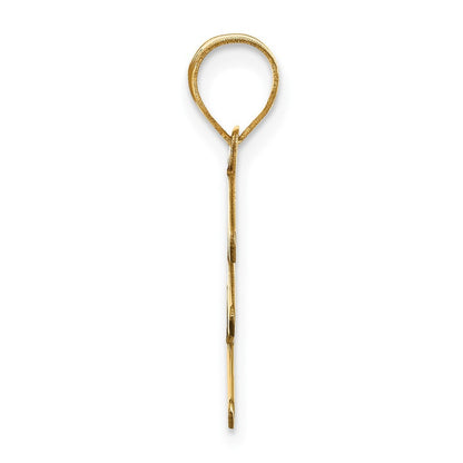 14k Yellow Gold Polished Bubble Letter E Initial Pendant