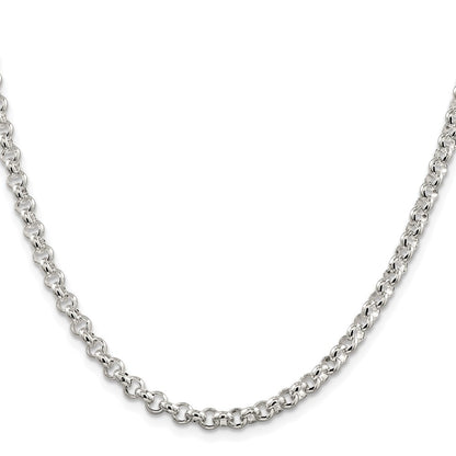 Sterling Silver Rhodium-plated 4.6mm Rolo Chain Necklace 20"
