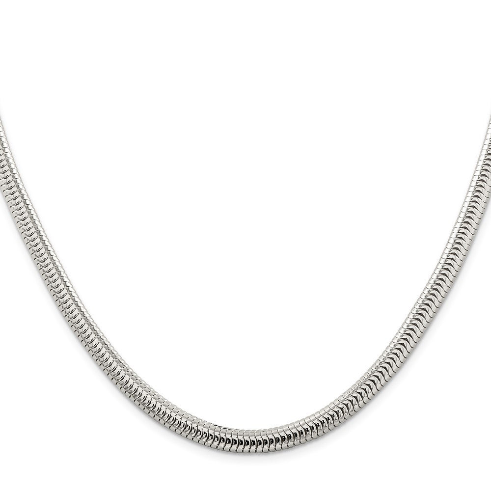 Sterling Silver 6mm Round Snake Chain Necklace 18"