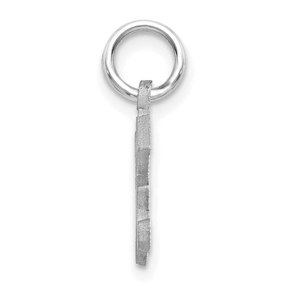 14k White Gold Diamond-cut Letter K Initial Charm Pendant