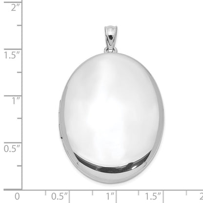 Sterling Silver Rhodium-plated Polished 34mm Oval Locket Pendant