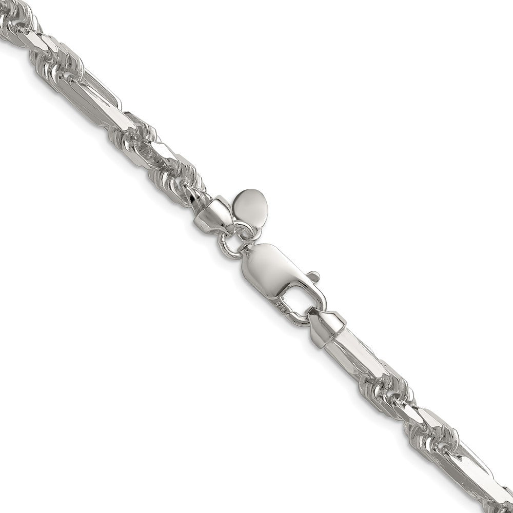 Sterling Silver 6mm Diamond-Cut Figarope Chain Necklace 20"