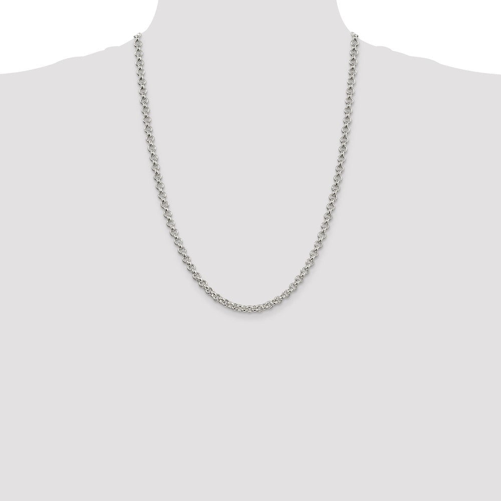 Sterling Silver 5mm Rolo Chain Necklace 24"