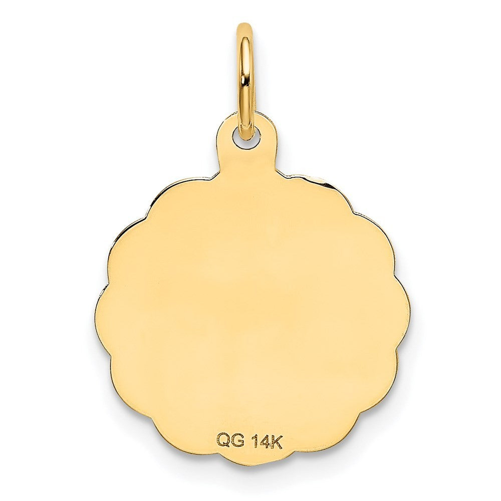 14k Yellow Gold #1 GRANDPA Disc Charm Pendant