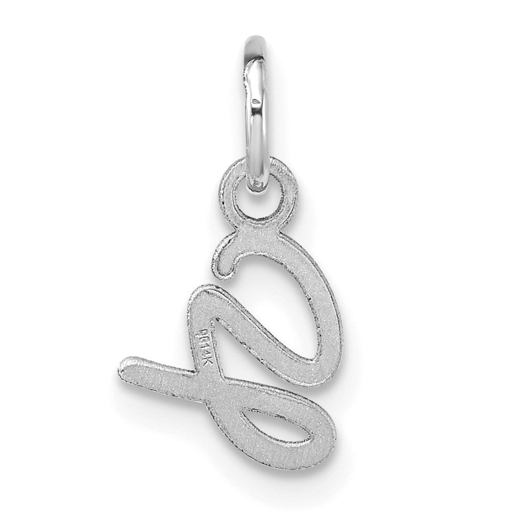 14k White Gold Uppercase Letter G Initial Charm Pendant