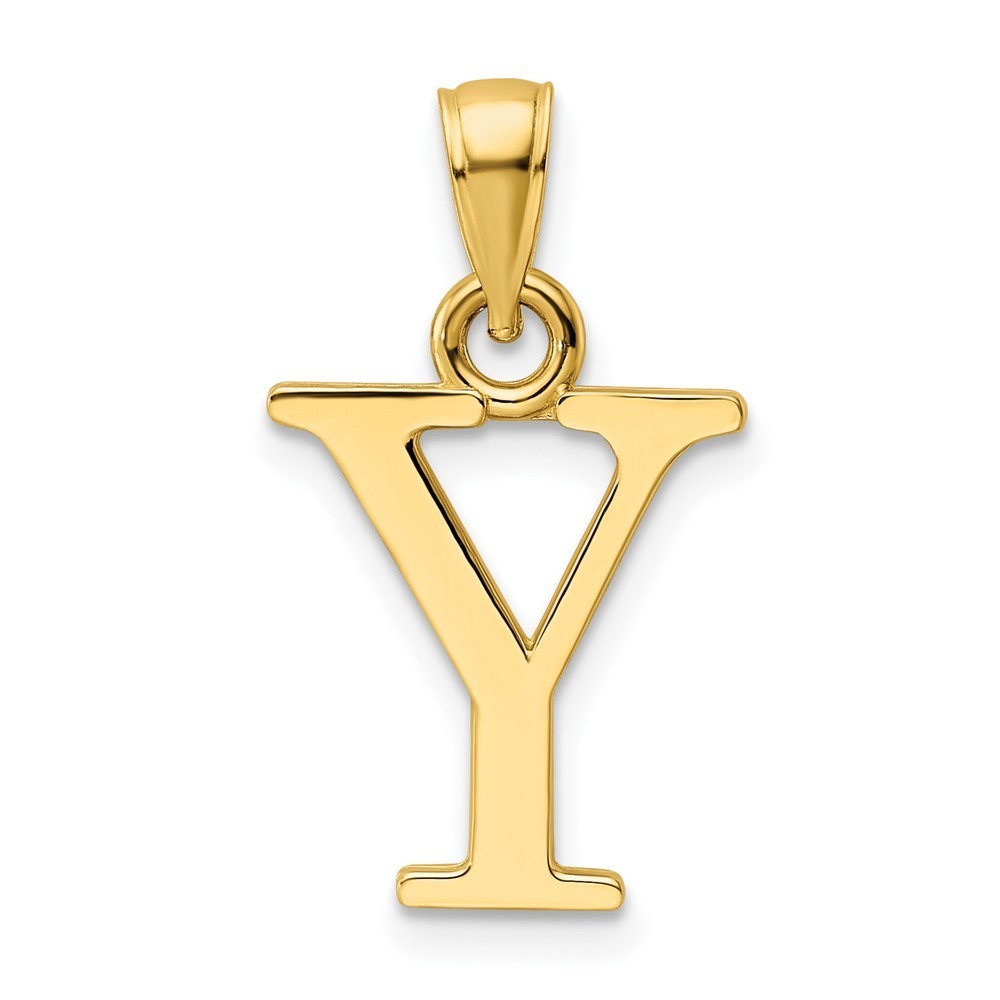 14k Yellow Gold Polished Letter Y Pendant