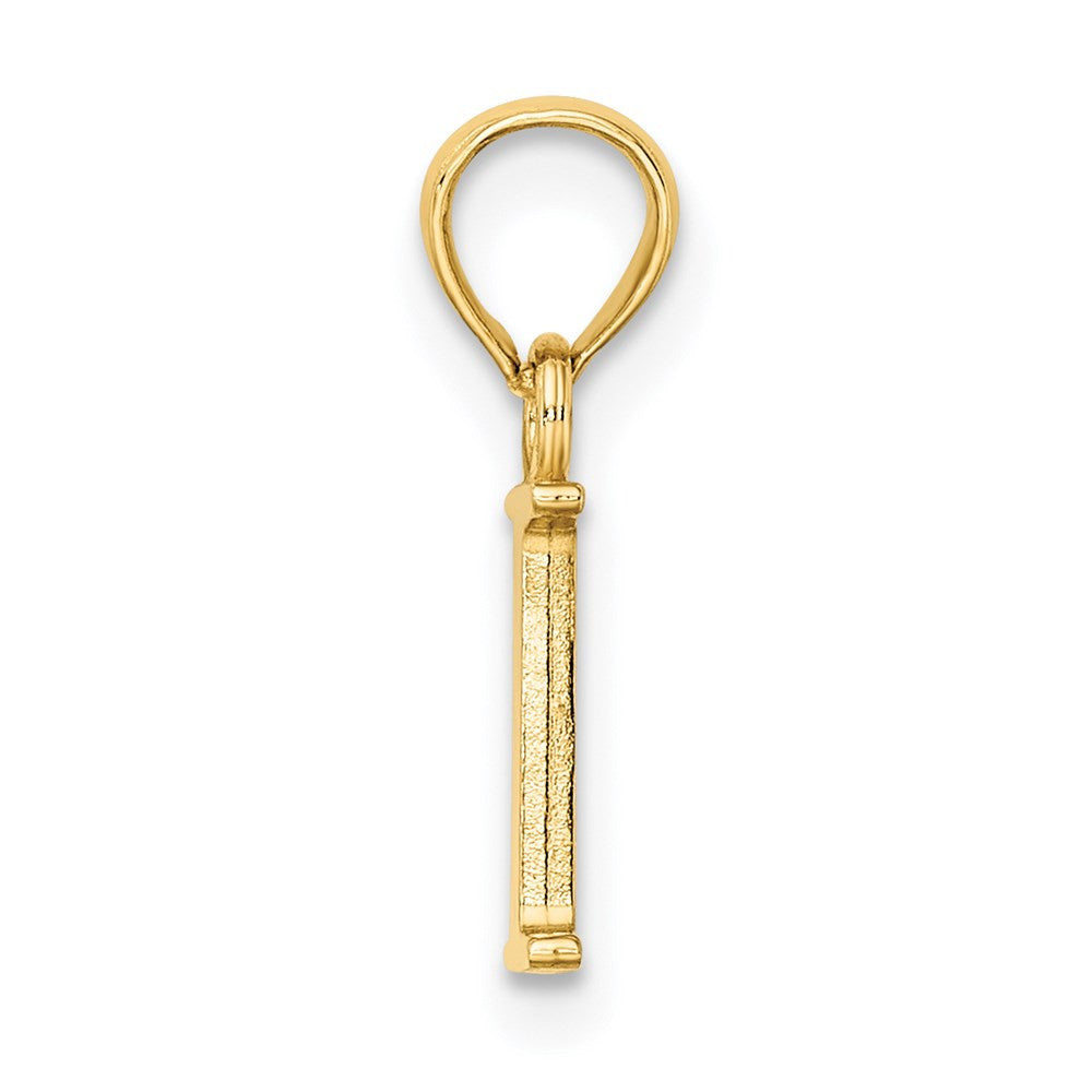 14k Yellow Gold Polished Block Letter I Initial Pendant