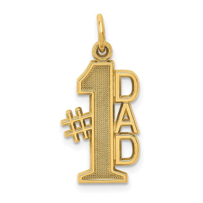 14k Yellow Gold #1 DAD Charm Pendant