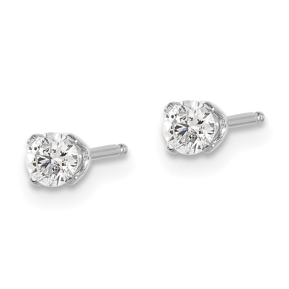 14K White .30ct I2 K-L Diamond Push-on Stud Earrings