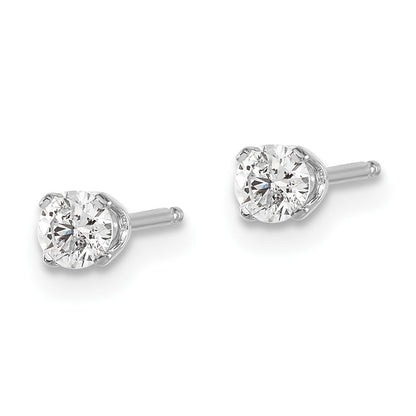 14K White .30ct I2 K-L Diamond Push-on Stud Earrings