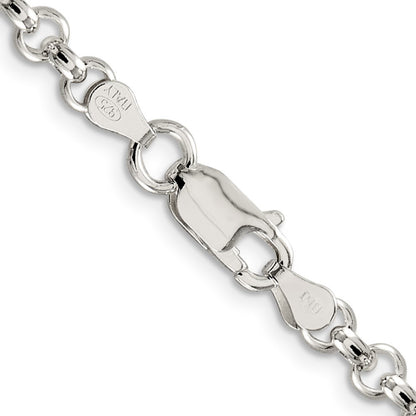 Sterling Silver 4.6mm Rolo Chain Necklace 24"