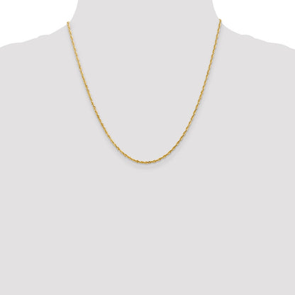 14k Yellow Gold 2mm Ultra Diamond-cut Rope Chain Necklace 20"