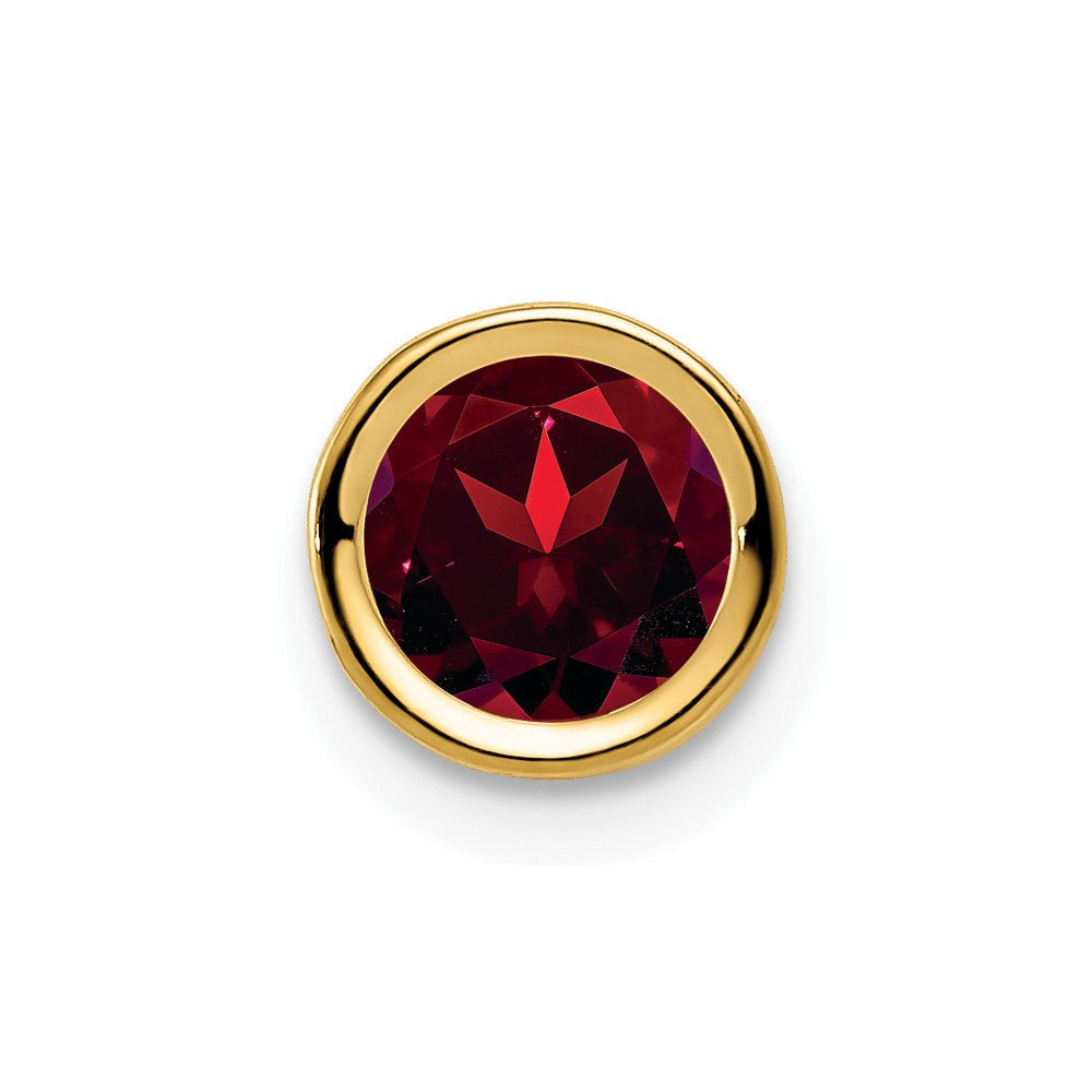 14k Yellow Gold 6mm Garnet bezel pendant