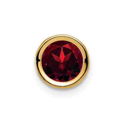 14k Yellow Gold 6mm Garnet bezel pendant