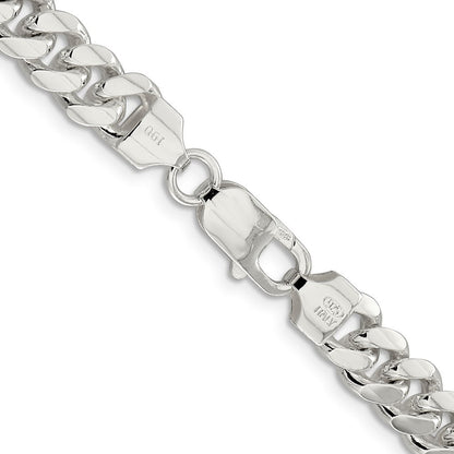 Sterling Silver 7.8mm Polished Domed Curb Chain Necklace 26"
