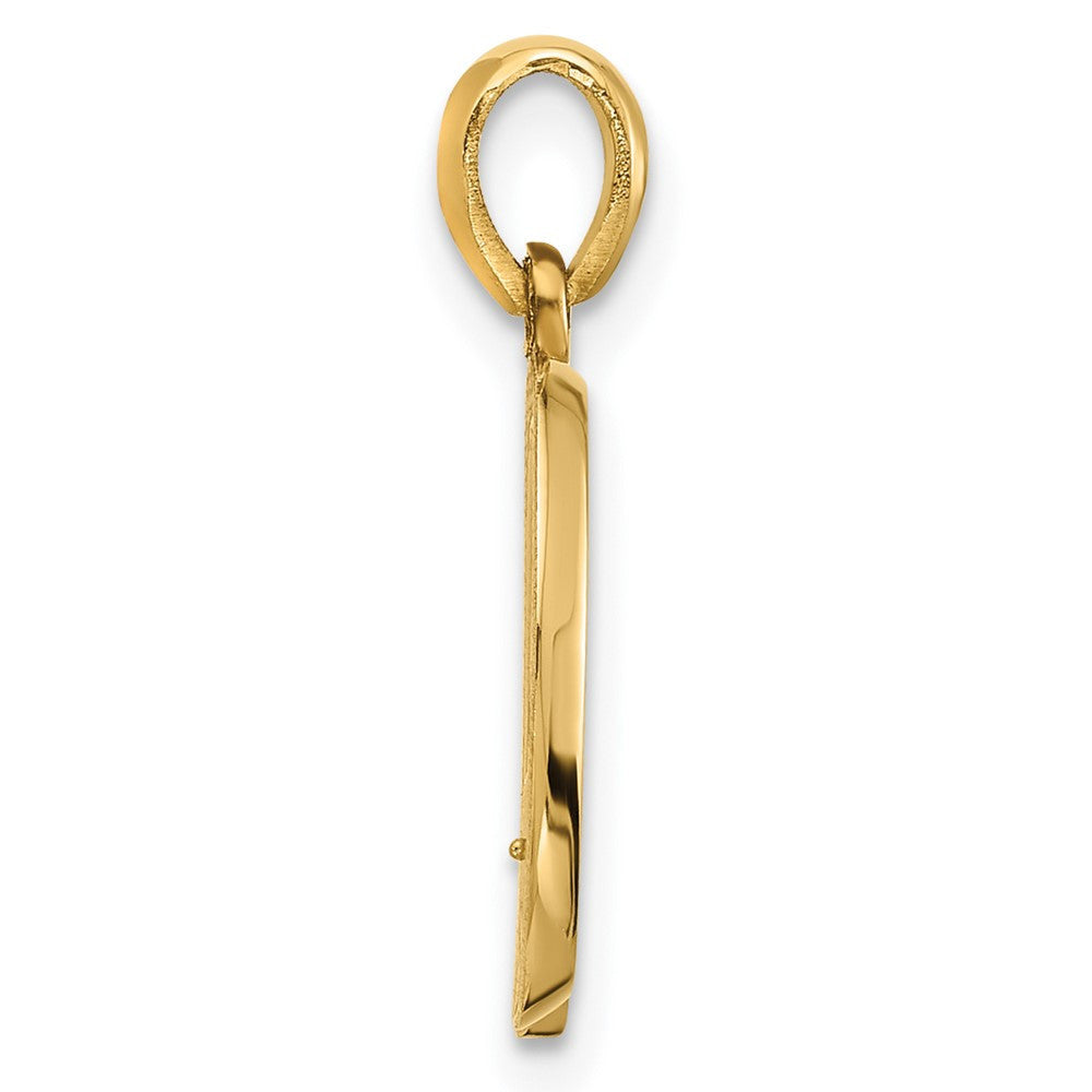 14k Yellow Gold Fancy Letter Q Initial Pendant