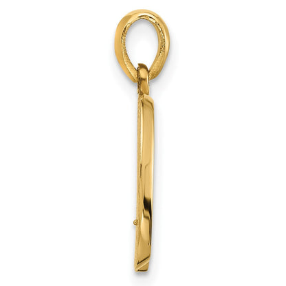 14k Yellow Gold Fancy Letter Q Initial Pendant