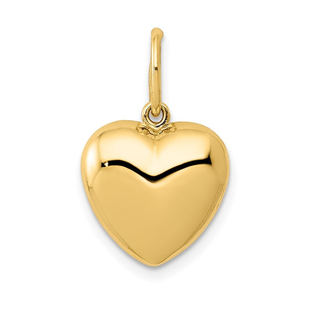 14k Yellow Gold Polished 3-D Puffed Heart Pendant