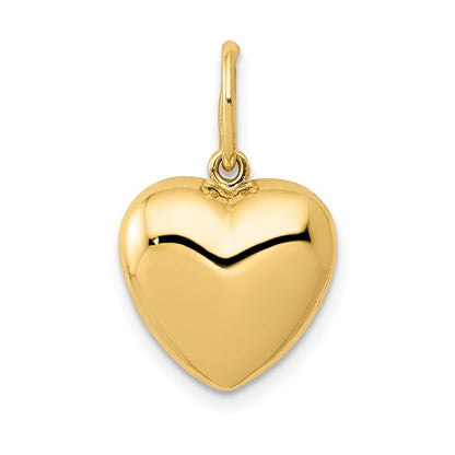 14k Yellow Gold Polished 3-D Puffed Heart Pendant
