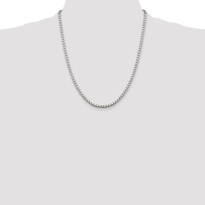 Sterling Silver 3.25mm Box Chain Necklace 22"