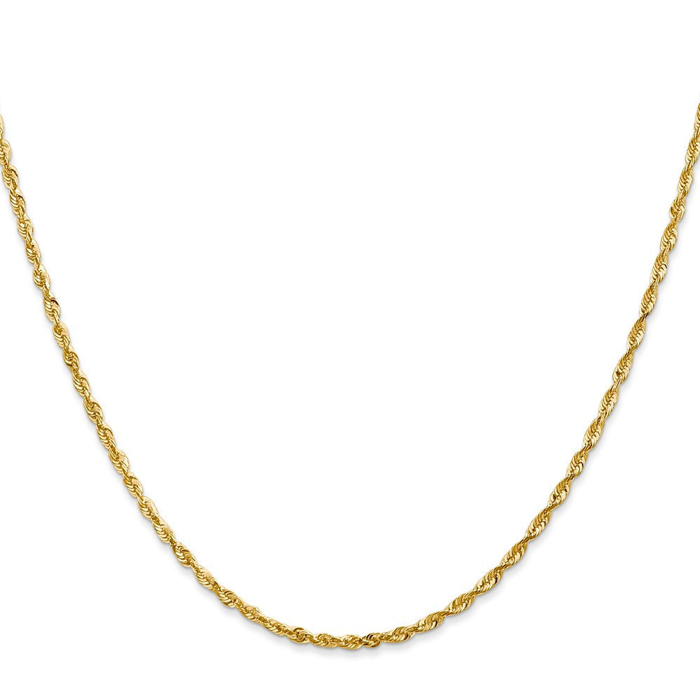 14k Yellow Gold 2mm Ultra Diamond-cut Rope Chain Necklace 16"
