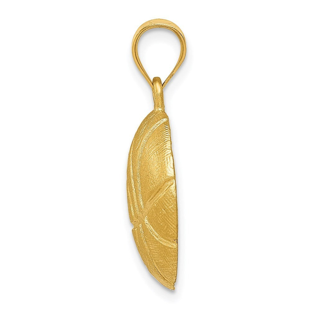 14k Yellow Gold Basketball Charm Pendant