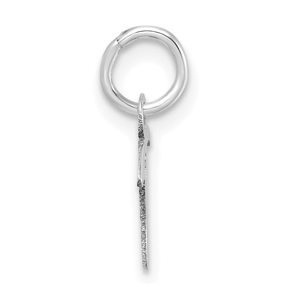 14k White Gold Uppercase Letter T Initial Charm Pendant