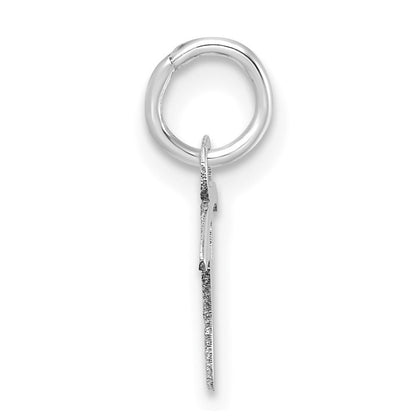 14k White Gold Uppercase Letter T Initial Charm Pendant