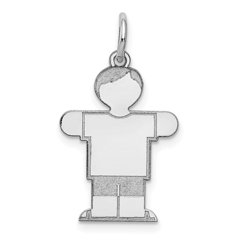14k White Gold Kid Charm Pendant