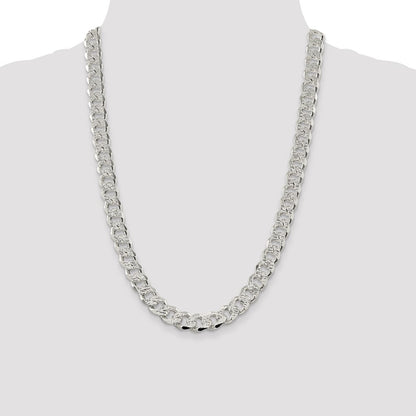 Sterling Silver 11.0mm Pav� Curb Chain Necklace 24"