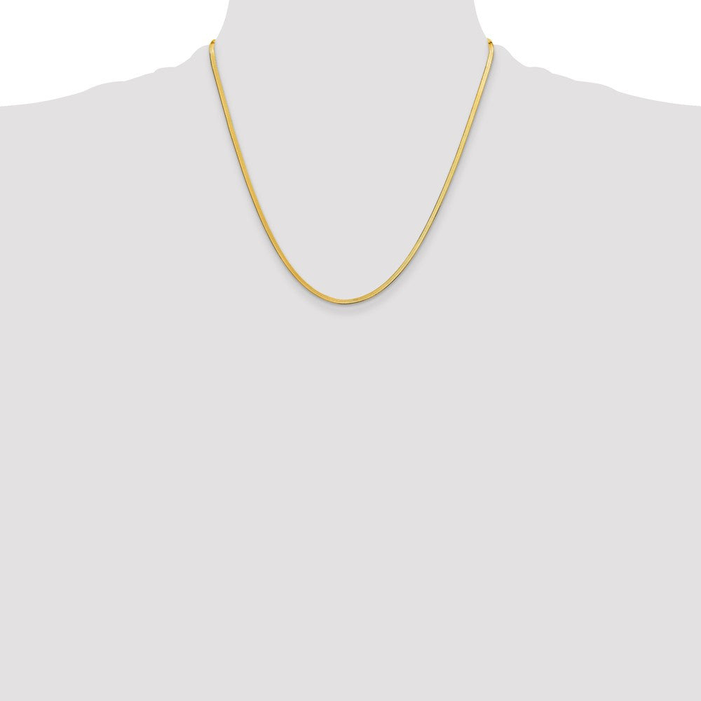 14k Yellow Gold 2.5mm Silky Herringbone Chain Necklace 20"