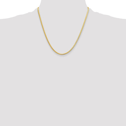 14k Yellow Gold 2.5mm Silky Herringbone Chain Necklace 20"
