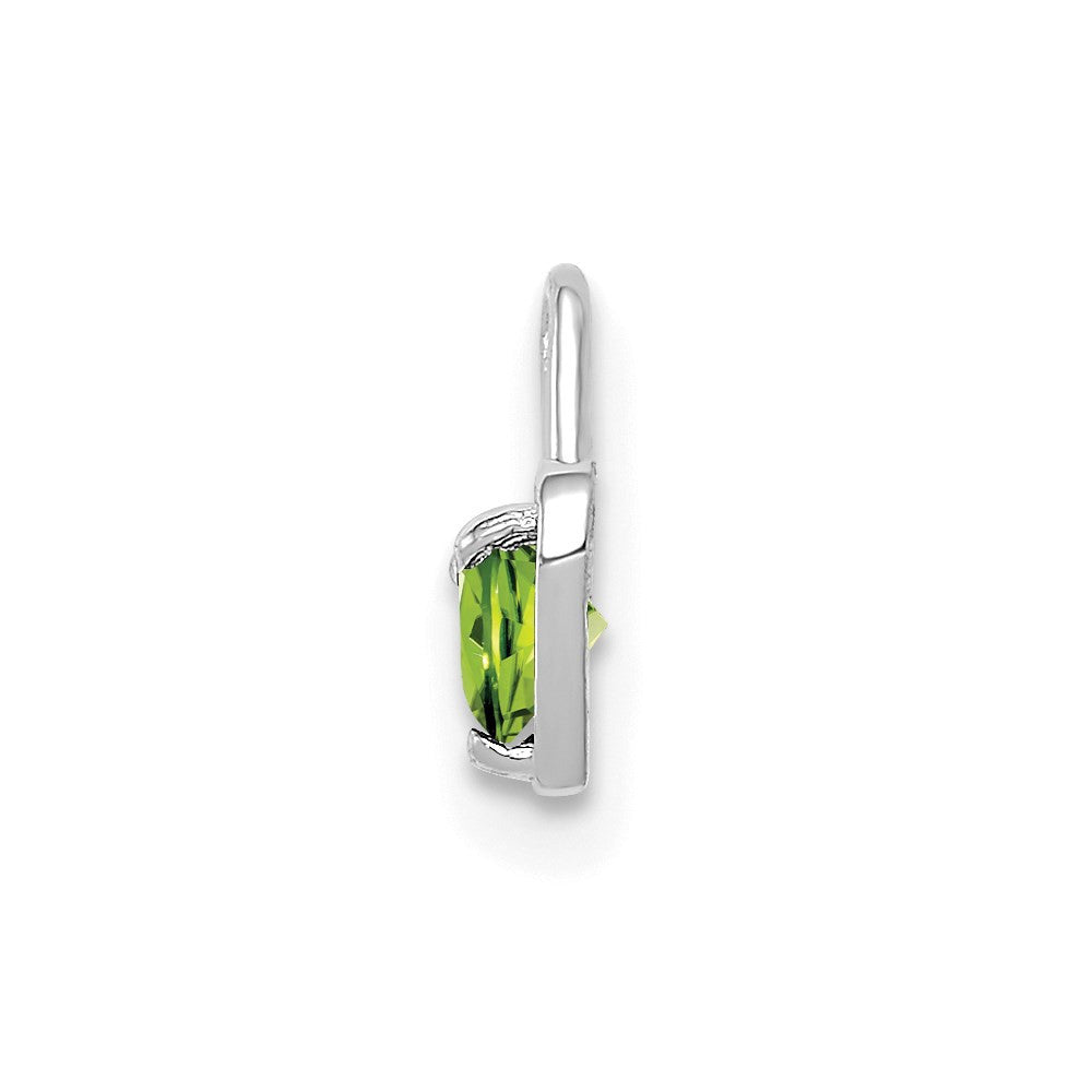14k White Gold August Synthetic Birthstone Heart Charm Pendant
