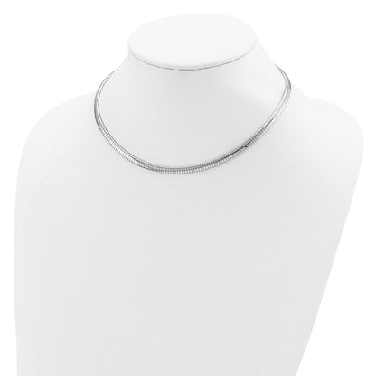 Sterling Silver Rhodium-plated 4mm Cubetto Chain Necklace 16" with 2"ch Ext