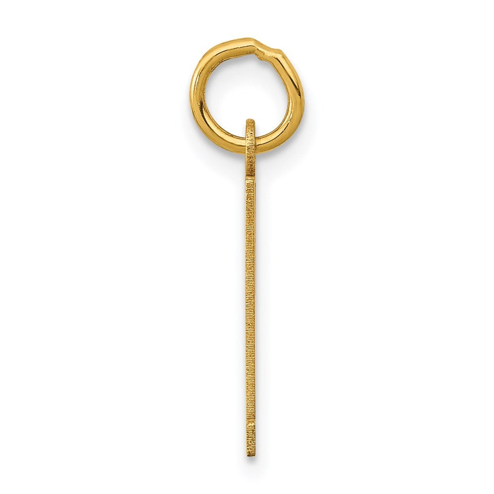 14k Yellow Gold Small Elongated Number 61 Charm Pendant