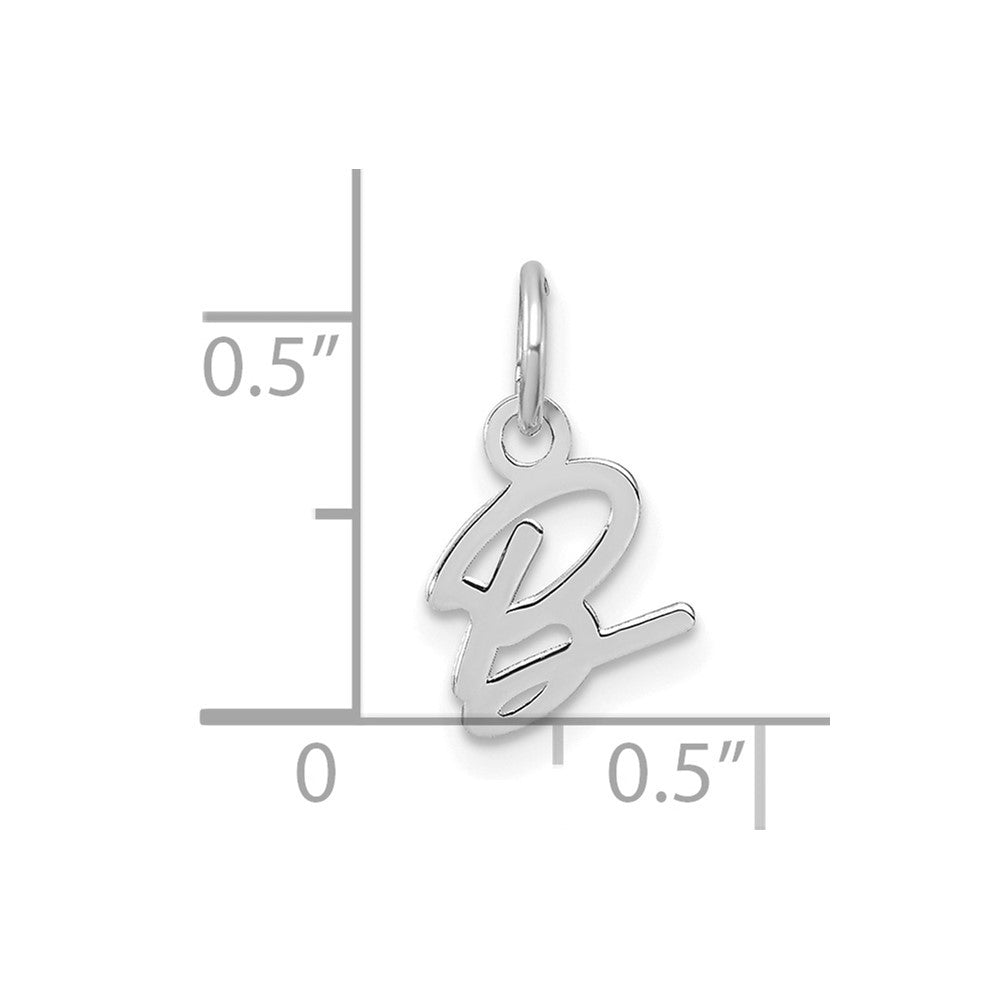 14k White Gold Uppercase Letter B Initial Charm Pendant